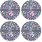 Chinoiserie Coaster Round Rubber Back - Apvl