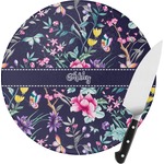 Chinoiserie Round Glass Cutting Board (Personalized)