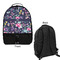 Chinoiserie Large Backpack - Black - Front & Back View