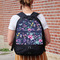 Chinoiserie Large Backpack - Black - On Back