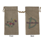 Chinoiserie Large Burlap Gift Bag - Front & Back (Personalized)