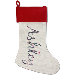 Chinoiserie Red Linen Stocking (Personalized)