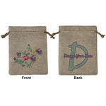 Chinoiserie Medium Burlap Gift Bag - Front & Back (Personalized)