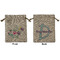 Chinoiserie Medium Burlap Gift Bag - Front and Back