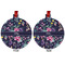 Chinoiserie Metal Ball Ornament - Front and Back