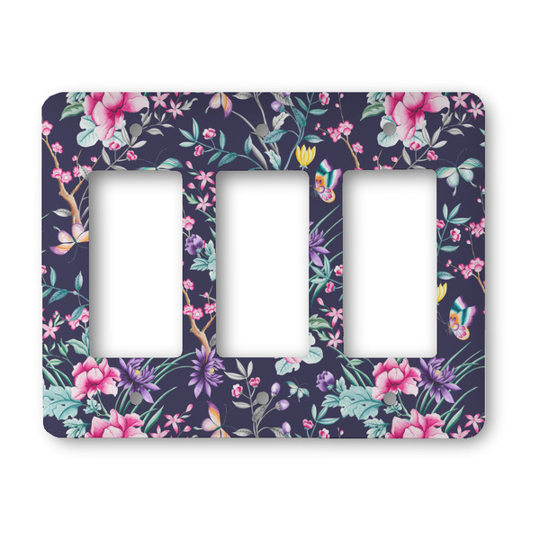 Custom Chinoiserie Rocker Style Light Switch Cover - Three Switch