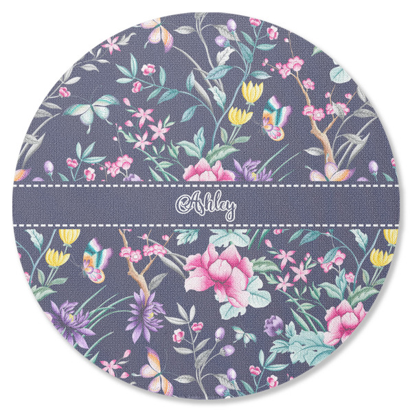 Custom Chinoiserie Round Rubber Backed Coaster (Personalized)