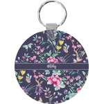 Chinoiserie Round Plastic Keychain (Personalized)