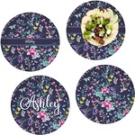 Chinoiserie Set of 4 Glass Lunch / Dinner Plate 10" (Personalized)