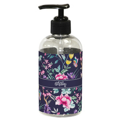 Chinoiserie Plastic Soap / Lotion Dispenser (8 oz - Small - Black) (Personalized)