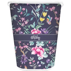 Chinoiserie Waste Basket - Double Sided (White) (Personalized)