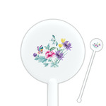 Chinoiserie 5.5" Round Plastic Stir Sticks - White - Double Sided