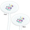 Chinoiserie White Plastic 7" Stir Stick - Double Sided - Oval - Front & Back