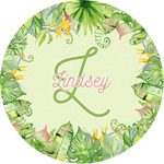 Tropical Leaves Border Multipurpose Round Labels - 1" (Personalized)