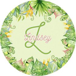 Tropical Leaves Border Multipurpose Round Labels - 1" (Personalized)