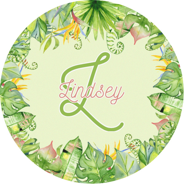 Custom Tropical Leaves Border Multipurpose Round Labels - 1" (Personalized)