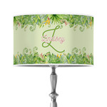 Tropical Leaves Border 12" Drum Lamp Shade - Poly-film (Personalized)