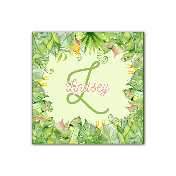 Custom Tropical Leaves Border Wood Print - 12x12 (Personalized)