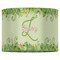 Tropical Leaves Border 16" Drum Lampshade - FRONT (Fabric)