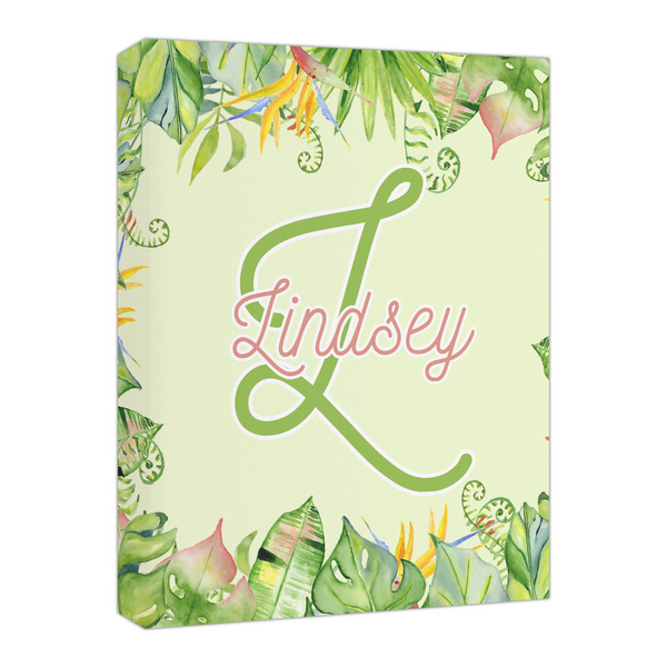 Custom Tropical Leaves Border Canvas Print - 16x20 (Personalized)