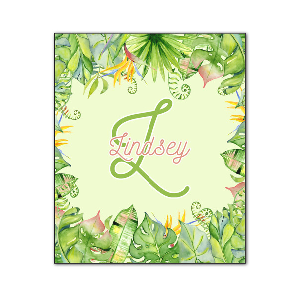 Custom Tropical Leaves Border Wood Print - 20x24 (Personalized)