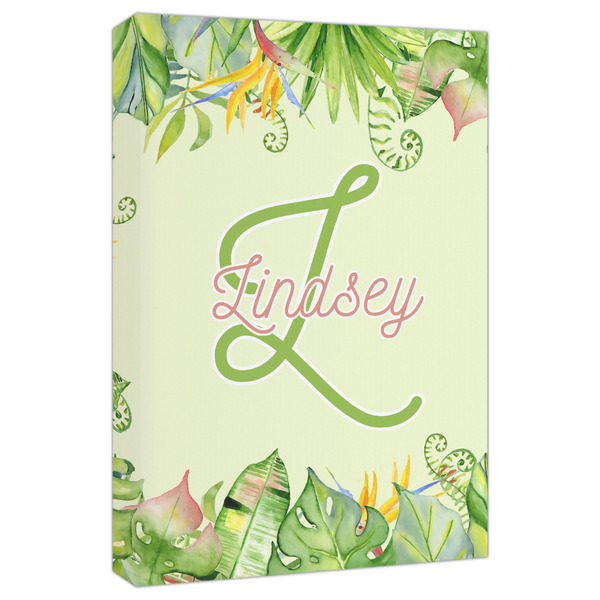 Custom Tropical Leaves Border Canvas Print - 20x30 (Personalized)