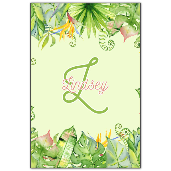 Custom Tropical Leaves Border Wood Print - 20x30 (Personalized)