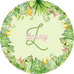 Tropical Leaves Border Multipurpose Round Labels - Custom Sized (Personalized)