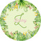 Tropical Leaves Border 3" Multipurpose Round Labels - Single Sticker