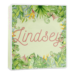 Tropical Leaves Border 3-Ring Binder - 1 inch (Personalized)