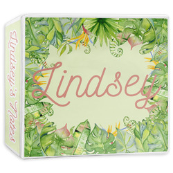 Tropical Leaves Border 3-Ring Binder - 3 inch (Personalized)