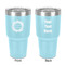 Tropical Leaves Border 30 oz Stainless Steel Ringneck Tumbler - Teal - Double Sided - Front & Back