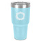 Tropical Leaves Border 30 oz Stainless Steel Ringneck Tumbler - Teal - Front