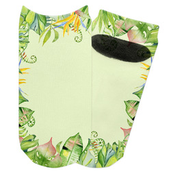 Tropical Leaves Border Adult Ankle Socks