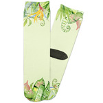 Tropical Leaves Border Adult Crew Socks