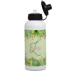 Tropical Leaves Border Water Bottles - Aluminum - 20 oz - White (Personalized)