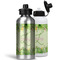 Tropical Leaves Border Aluminum Water Bottles - MAIN (white &silver)