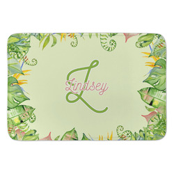 Tropical Leaves Border Anti-Fatigue Kitchen Mat (Personalized)