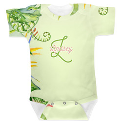 Tropical Leaves Border Baby Bodysuit 6-12 (Personalized)