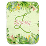 Tropical Leaves Border Baby Swaddling Blanket (Personalized)