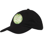 Tropical Leaves Border Baseball Cap - Black (Personalized)