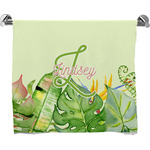 Tropical Leaves Border Bath Towel (Personalized)
