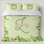 Tropical Leaves Border Duvet Cover Set - King (Personalized)