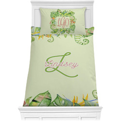 Tropical Leaves Border Comforter Set - Twin XL (Personalized)
