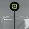 Tropical Leaves Border Black Plastic 5.5" Stir Stick - Round - Main