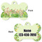 Tropical Leaves Border Bone Shaped Dog ID Tag - Large - Approval