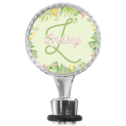 Tropical Leaves Border Wine Bottle Stopper (Personalized)
