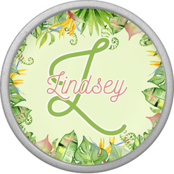 Tropical Leaves Border Cabinet Knob (Silver) (Personalized)