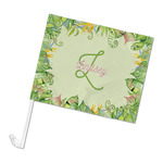 Tropical Leaves Border Car Flag (Personalized)