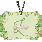 Tropical Leaves Border Rear View Mirror Ornament (Personalized)